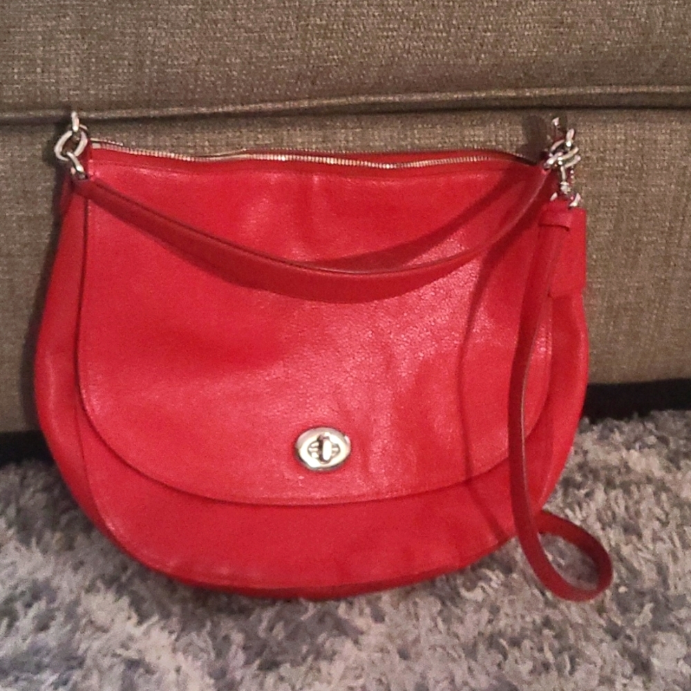 Red Coach handbag large
